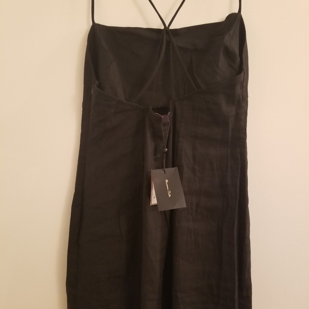 New Massimo Dutti Linen Blend Midi Dress - Picture 6 of 16